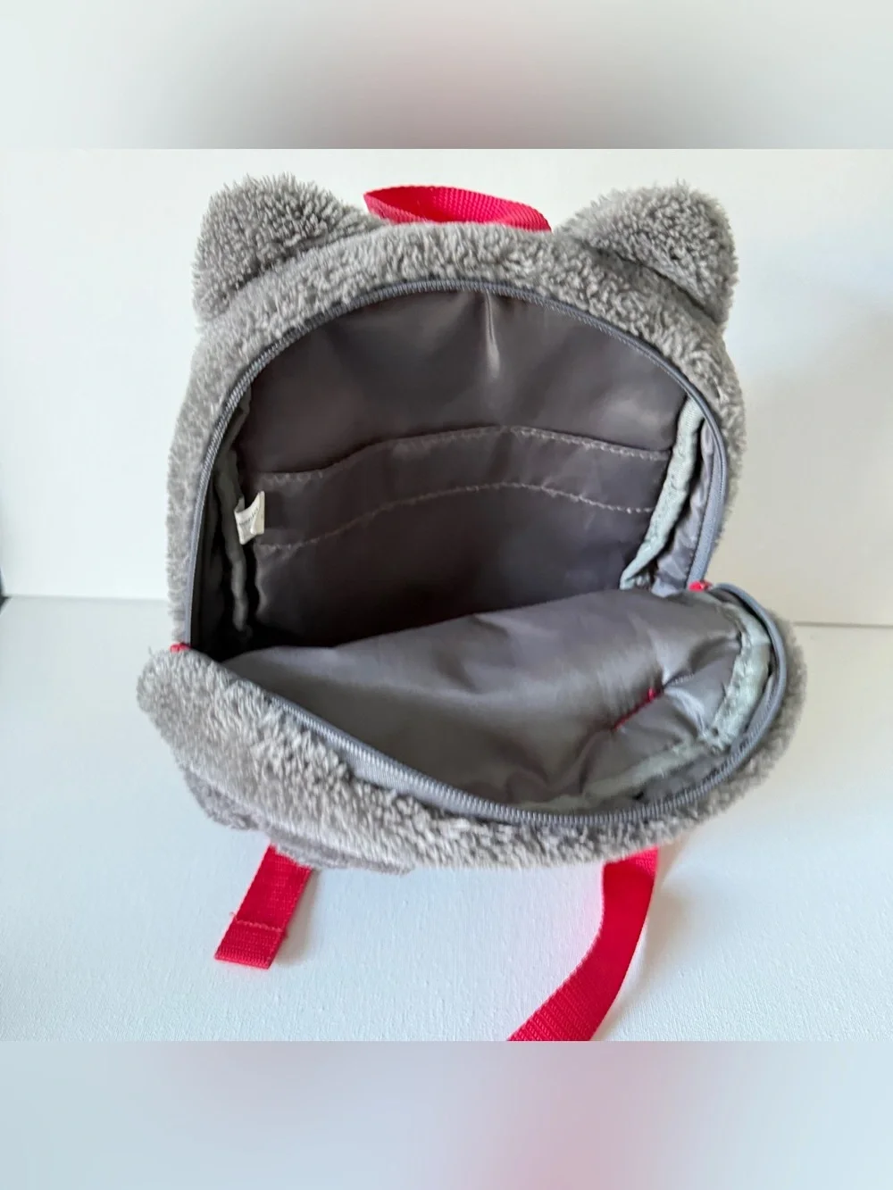 SANRIO HELLO KITTY 2017 Plush Kids Backpack Dark Gray Cat Heart Teddy 11